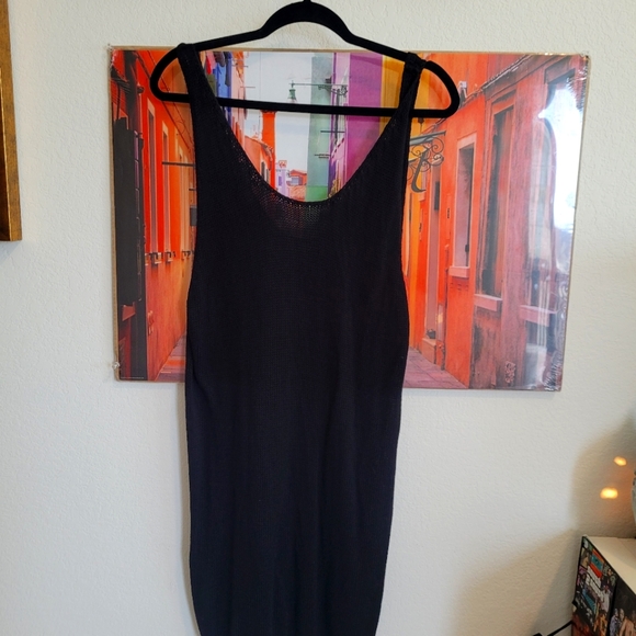 WOOD WOOD KNIT MIDI DRESS BLACK MEDIUM - Picture 1 of 3